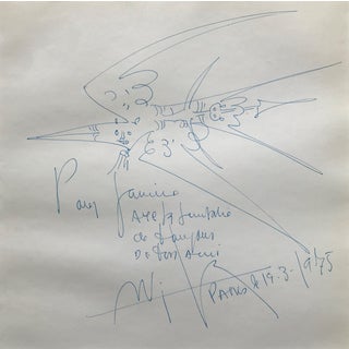 Wifredo Lam, Bird, 1975, Original Ink Drawing For Sale