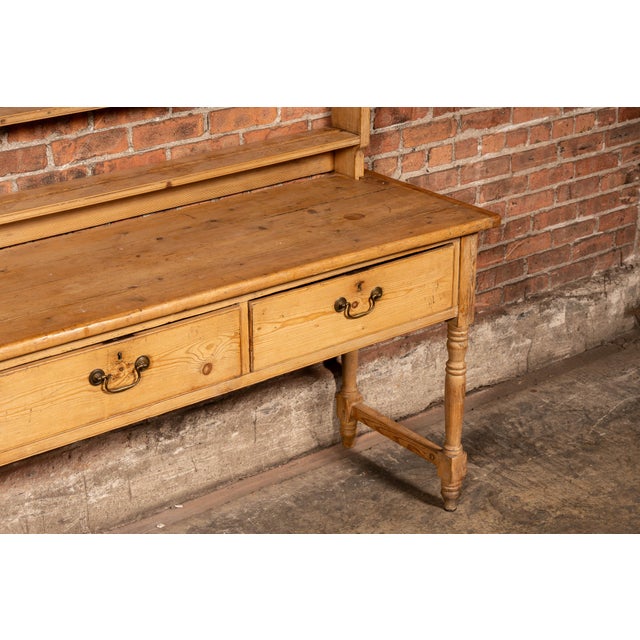 19th Century English Pine Farmhouse Dresser With Open Plate Rack For Sale - Image 10 of 16