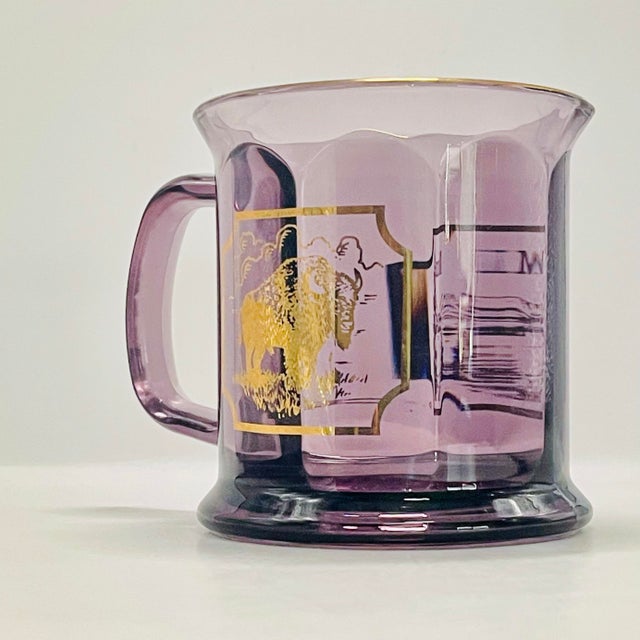 Amethyst 1970’s Culver Beveled Amethyst Glass Mug For Sale - Image 8 of 11