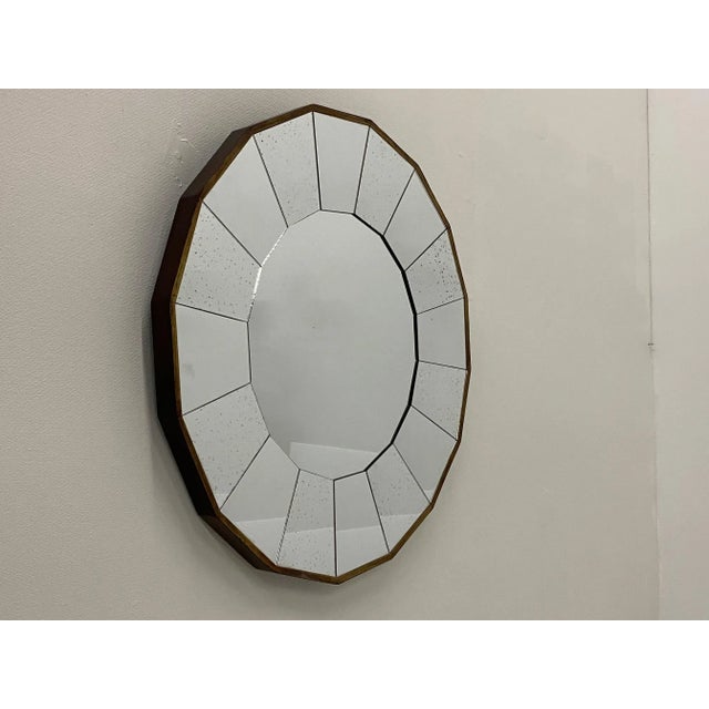 Mid-Century Modern Mid-Century Modern Scalloped Round Mirror For Sale - Image 3 of 11
