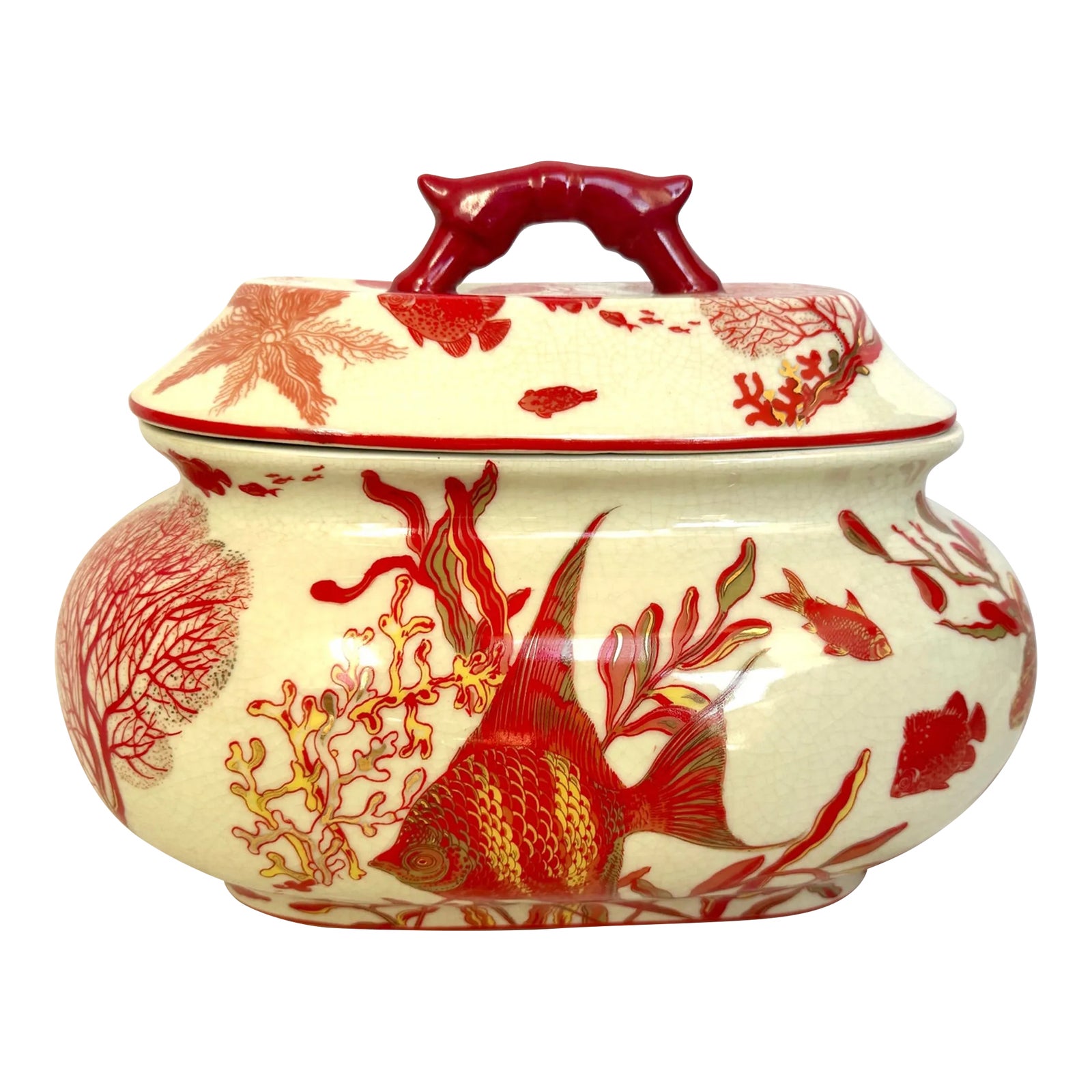 Vintage Chinese Ceramic Decorative Container | Chairish