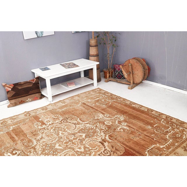 Mid 20th Century Large Brown Vintage Kars Rug For Sale In Los Angeles - Image 6 of 7