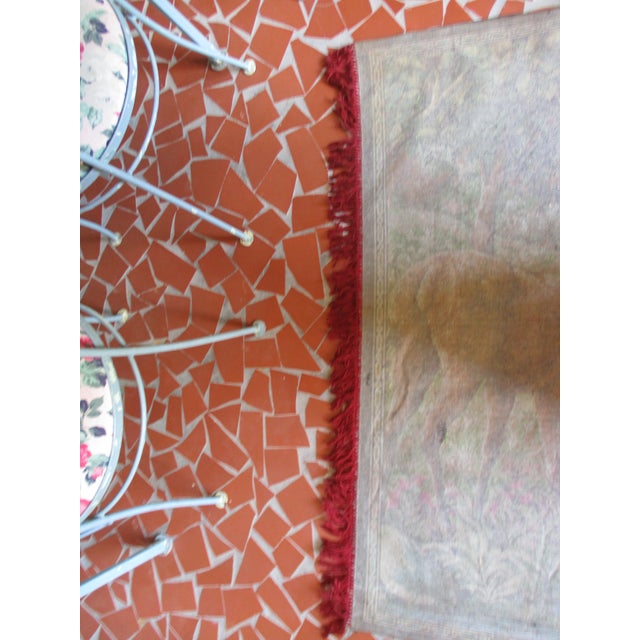 Textile Vintage Velvet Tapestry Stag & Deer With Fawn Wall Hanging For Sale - Image 7 of 11