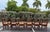 Brown Vintage Fretwork Rattan Dining Chairs With Tropical Cushions, Set of 6 For Sale - Image 8 of 10