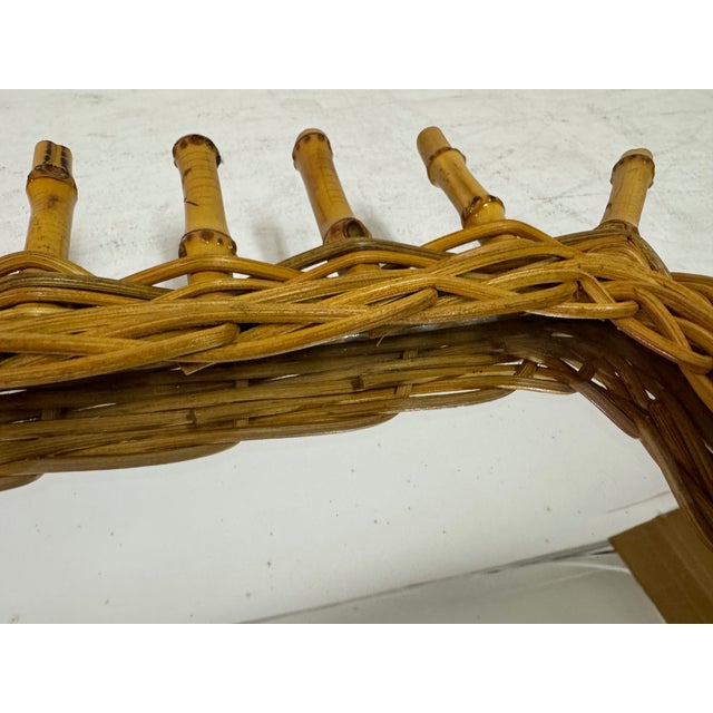 Italian Bamboo Mirror, 1970s For Sale - Image 4 of 10