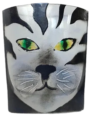 Vintage Glass Cat Vase from Lindshammar, 1970s