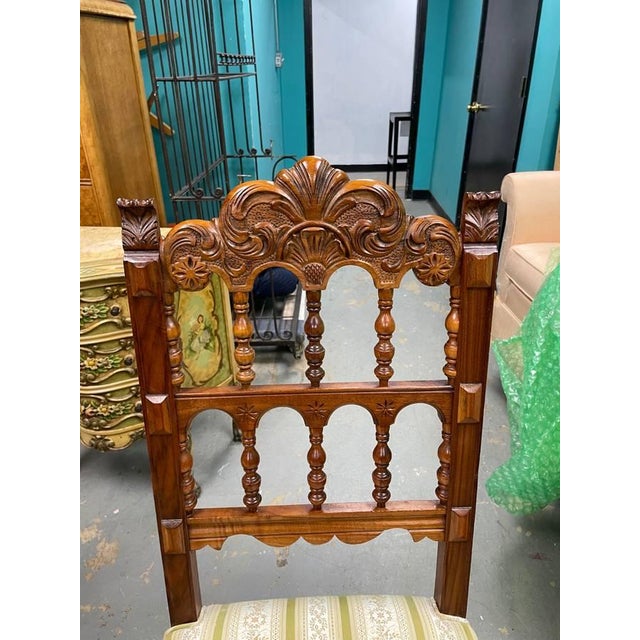 Antique Hand Carved Extending Dining Table, Berkey & Gay, Jacobean Revival, Walnut Wood, Glass Top For Sale - Image 12 of 13