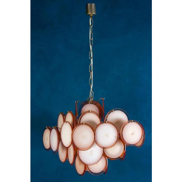 Murano Disc Chandelier from Vistosi, 1970s For Sale - Image 3 of 12