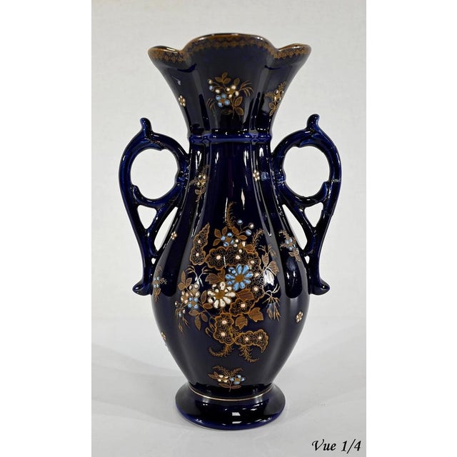 Vase in Midnight Blue Earthenware from Fives Lille For Sale - Image 4 of 18