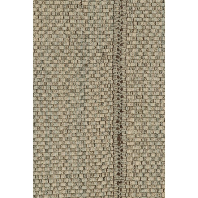 2010s Rug & Kilim’s Modern Kilim in Beige-Brown With Stripes & Green-Grey Accents For Sale - Image 5 of 7