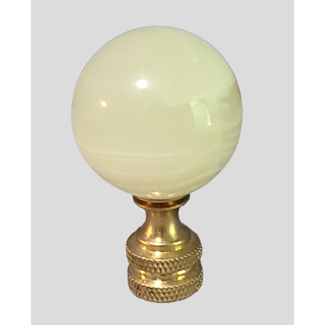 21st Century Green Onyx Natural Stone Ball Lamp Finial Chairish