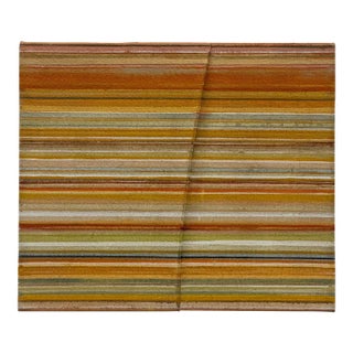 Contemporary Signed Striped Abstract Painting on Canvas For Sale