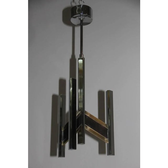 Gaetano Sciolari Vintage Minimalist Chandelier by Gaetano Sciolari, 1970s For Sale - Image 4 of 9