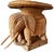 1980s Vintage Woven Wicker Elephant Tray Side Drinks Table With Wood Tusks, Tropical Regency Style For Sale - Image 5 of 13