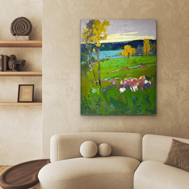 Contemporary Impressionistic Landscape Original Oil Painting For Sale - Image 3 of 12