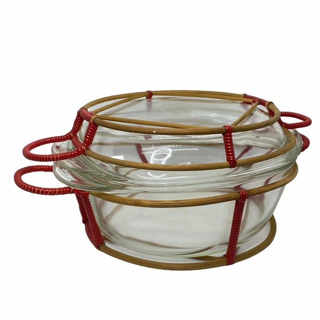 Glass Large German Round Glass Casserole Bowl from Schott, 1960s For Sale - Image 7 of 8