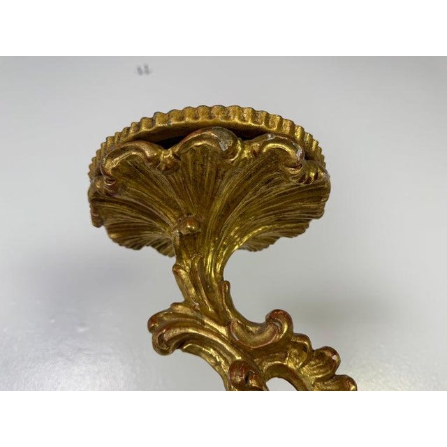 Baroque 19th C. Italian Giltwood Candlestick For Sale - Image 3 of 12