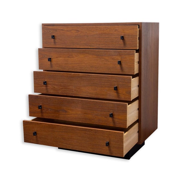 Mid-Century Modern Vintage 1970s Mid Century Modern Inter Continental Design Teak 5 Drawer Dresser For Sale - Image 3 of 7