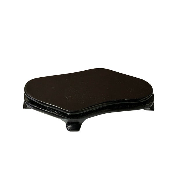 3.75" Dark Brown Wood Irregular Shape Display Stand Riser Easel For Sale In San Francisco - Image 6 of 6