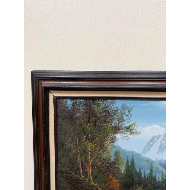 1970s Signed Mountain Landscape Oil Painting For Sale In New York - Image 6 of 18