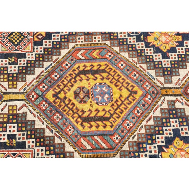 Late 18th Century Late 18th Century Antique Caucasian Kuba Rug 4'9'' x 10' For Sale - Image 5 of 8
