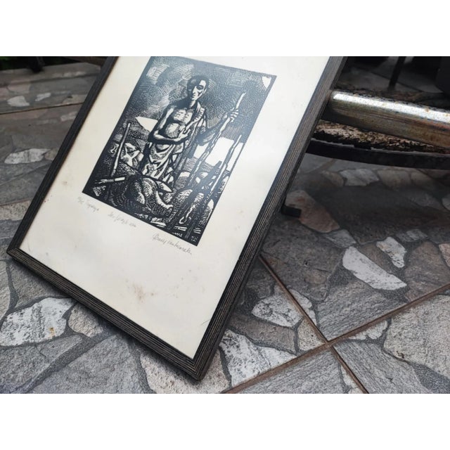 Wood Noah, 1900s, Woodcut, Framed For Sale - Image 7 of 11