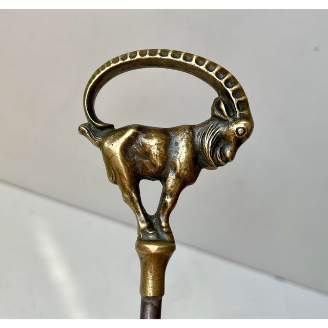 Sculptural corkscrew in brass and steel made attributed to the workshop of silversmith e. Dragsted in copenhagen. Made...