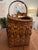 antique or vintage folk art split-wood or splint gathering basket