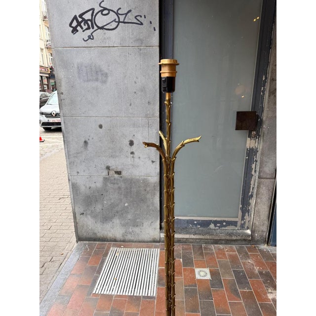 Gold Triple Bronze Faux Bamboo Floor Lamps from Maison Bagues, 1950s For Sale - Image 8 of 13