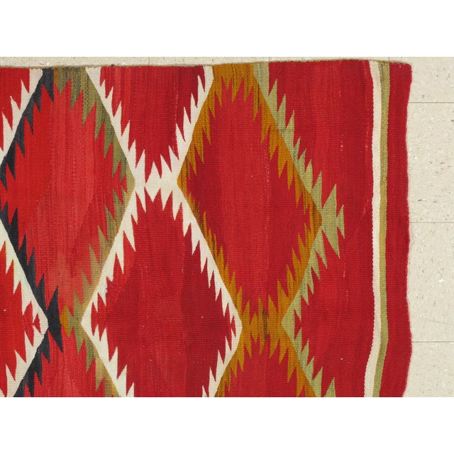 Antique Navajo Style Handmade Wool Folk Rug For Sale - Image 4 of 11