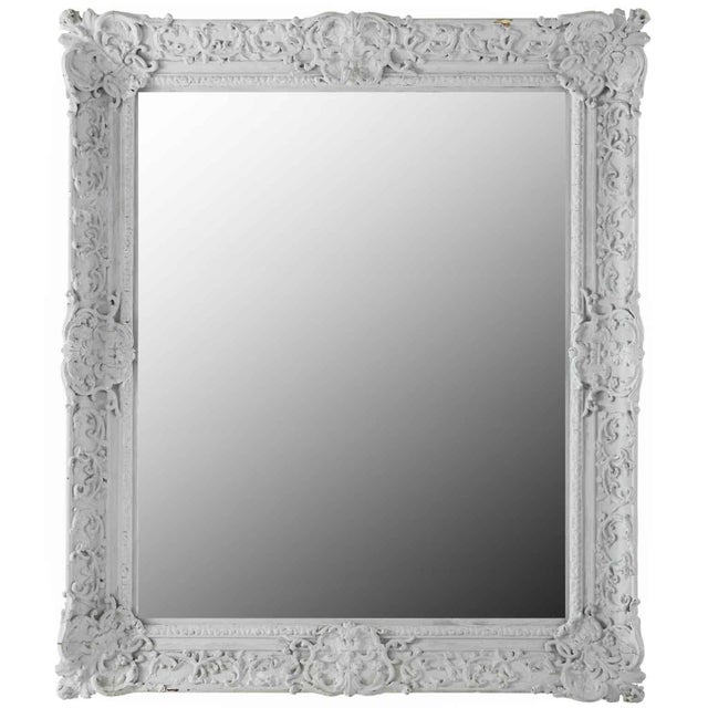 Glass French Mirror in Tempera Pastiglia For Sale - Image 7 of 9