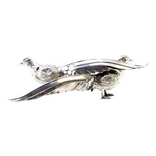 Silver Pheasants with Reliefs and Applications For Sale