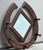 Brown Victorian Horse Shoe-Shaped Wall Hanging Hat Rack and Mirror in Oak For Sale - Image 8 of 8