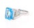 Contemporary 6.94 Carat Blue Topaz Diamond 14 Karat White Gold Ring, Size 7.5 For Sale - Image 3 of 5