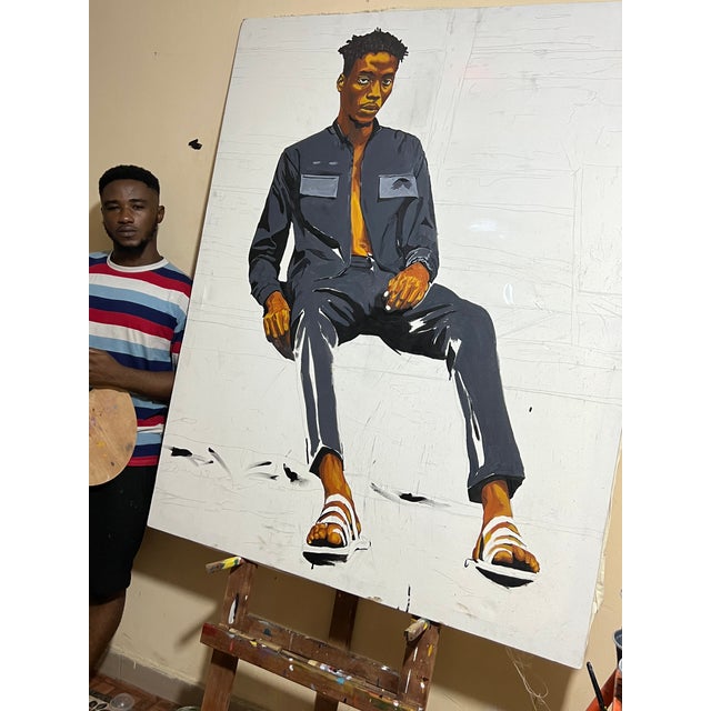In Search of Meaning is a modern, figurative painting that captures a moment of stillness. The expressionistic piece...