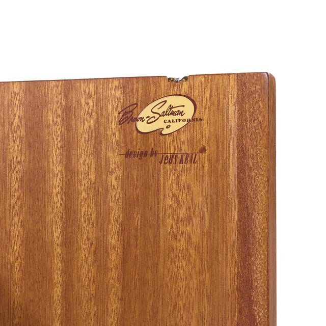 John Keal for Brown Saltman Mid Century Bleached Mahogany Tambour Door Credenza For Sale - Image 10 of 10