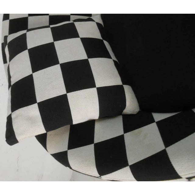 Textile Checkered Contemporary Modern Italian Club Chair For Sale - Image 7 of 8
