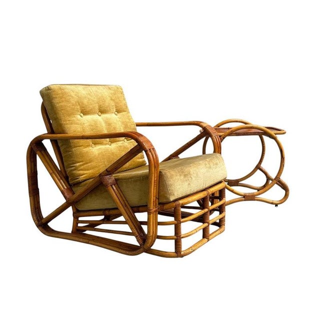 Set of Bamboo and Rattan Chair and Ottoman by Paul Frankl, USA, 1960s For Sale - Image 14 of 14
