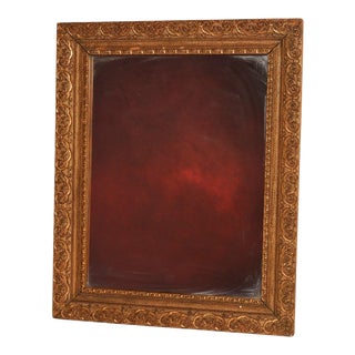 Antique Louis XVI Gilt Wooden Ornate Gesso Wall Mirror For Sale