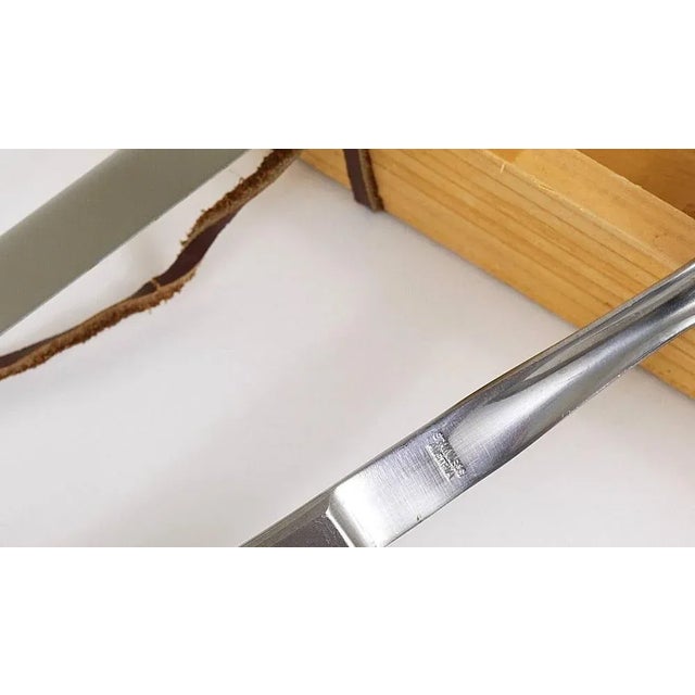 Brown Boxed Amboss 2050 Carving Knives and Fork attributed to Helmut Alder, Austria, 1950s, Set of 3 For Sale - Image 8 of 10
