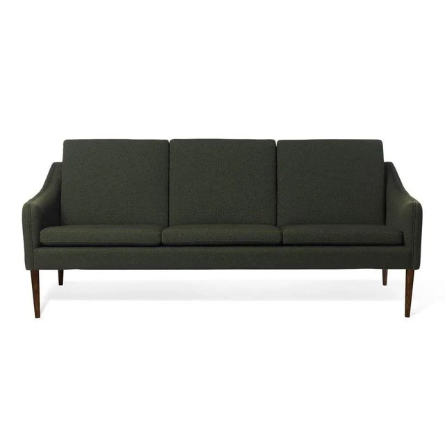 Mr olsen 3 seater walnut dark green by warm nordic dimensions: d201 x w79 x h 78/46 cm material: textile upholstery, foam,...