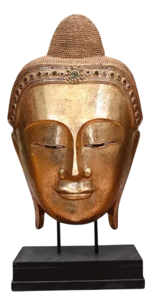 Thai Artist, Carved Buddha Bust, 1930s, Giltwood