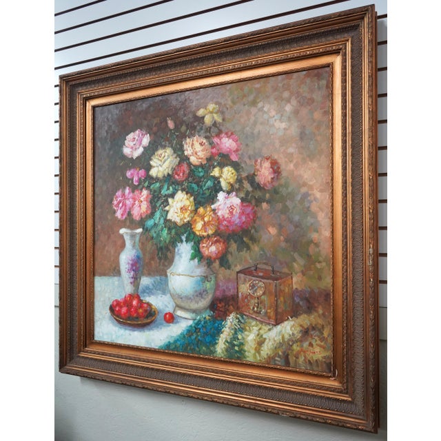 Age: Approx. 30 Years Old Details: Bright & Vibrant Colors Nice Gold Finish Frame Artist Signed (Illegible) Offered @...