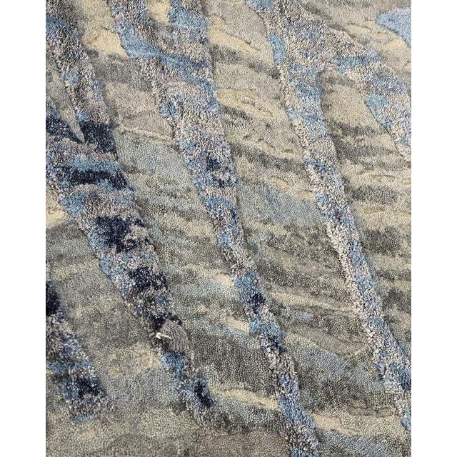 Hand-Knotted KCP Blue Rug by Dinodo Studio For Sale - Image 4 of 8