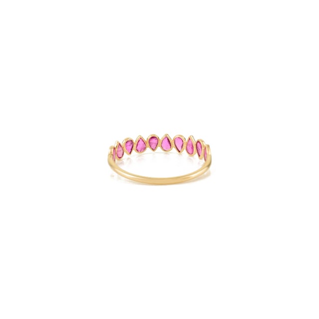 Not Yet Made - Made To Order 14k Gold Ruby Half Eternity Band Ring Size 6 For Sale - Image 5 of 11