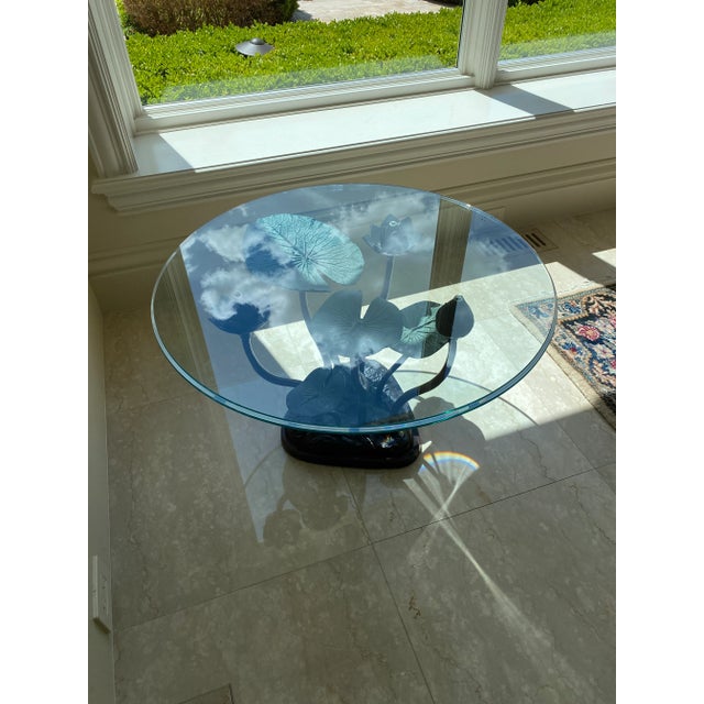 Round glass top with Iron base Table For Sale - Image 11 of 12