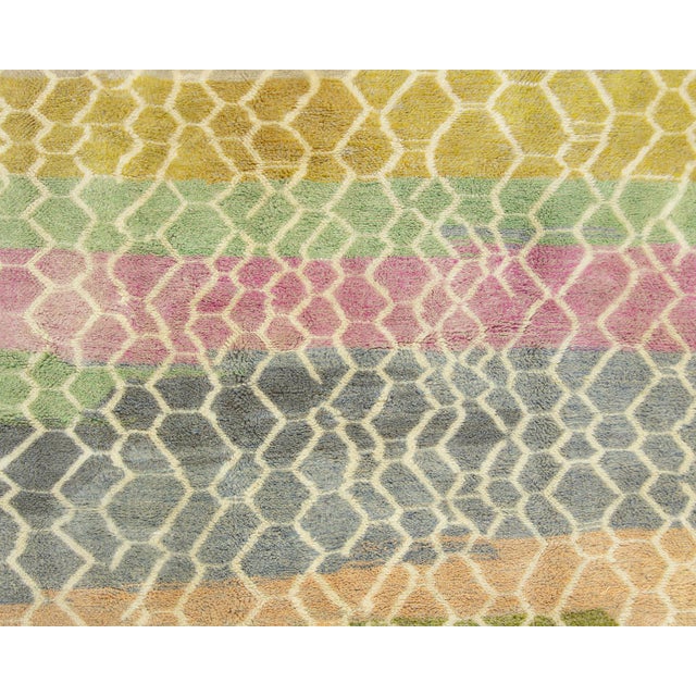 Textile Hand-Knotted Wool Rug by Azele Studio For Sale - Image 7 of 11