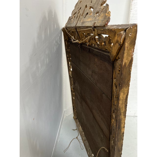 Gold Antique Louis XIV Style Mirror with Gilded Stucco Wood Frame, 19th Century For Sale - Image 8 of 18