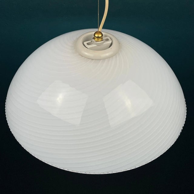 Vintage Swirl Murano Glass Pendant Lamp, Italy, 1970s For Sale - Image 11 of 12