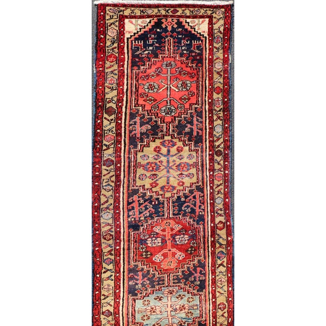 Long Antique Persian Heriz Runner With All-Over Sub-Geometric Medallion Design For Sale - Image 4 of 13